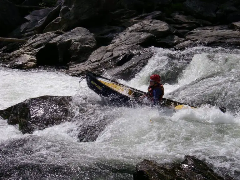 Marty Plante whitewater canoeing on the Chatooga