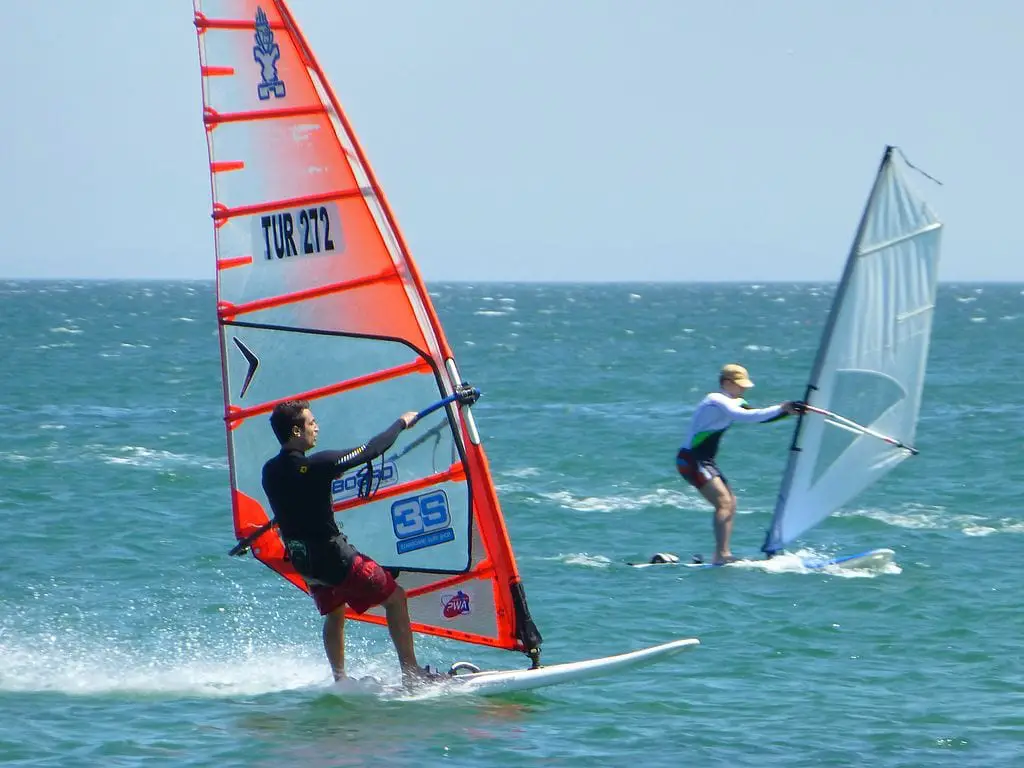 Two Men windsurfing