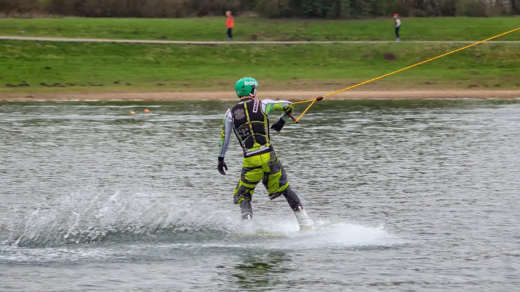 Man Wakeboarding Near a Beach